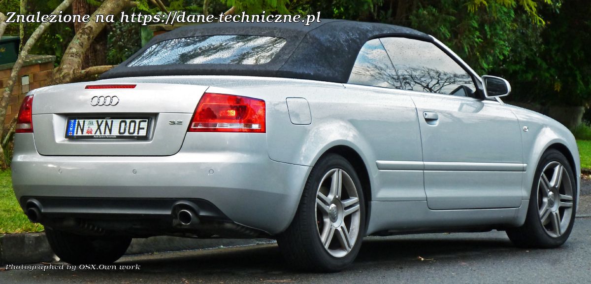 Audi A4 Cabriolet B7 8H na dane-techniczne.pl